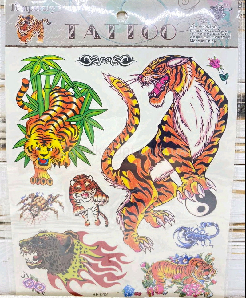 Временное тату-наклейки тигр3 МА15-33