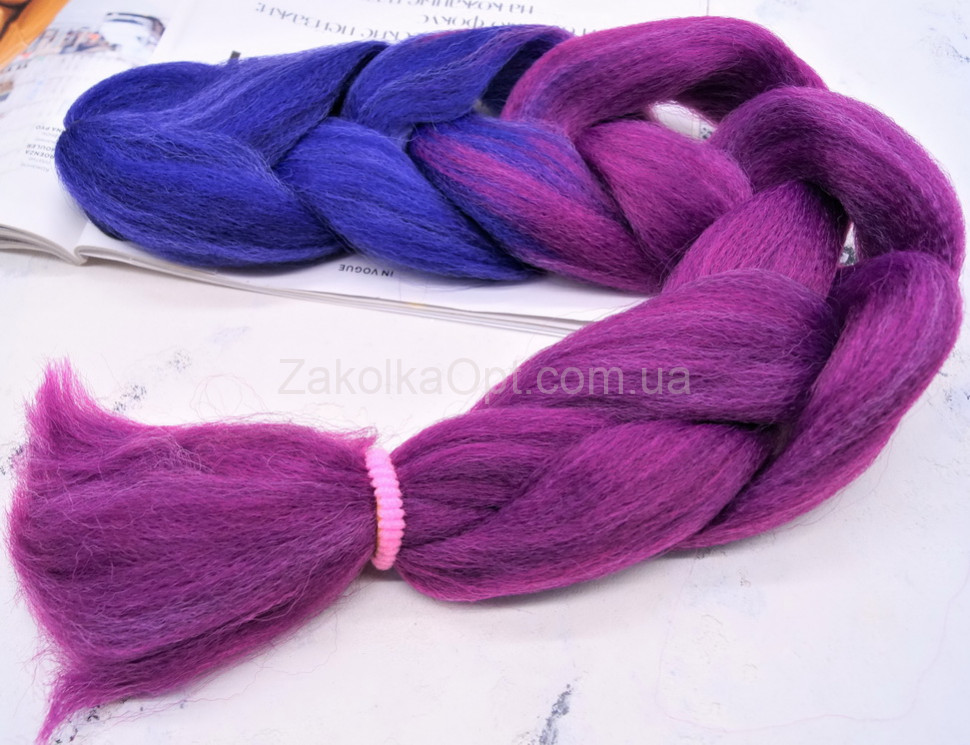 Канекалон 2-х цветный, фиолет 60 см С2-53