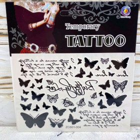 Временное тату-наклейки надписи, бабочки МА-10-12