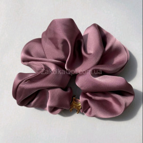 Резинка для волос объёмная атласная фиолет 12 см ДД-168