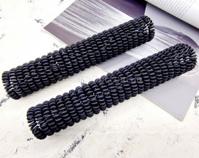 Резинка для волос, матовая пружинка черная 4.5 см. ВВ-816