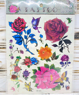 Временное тату-наклейки цветы МА15-19