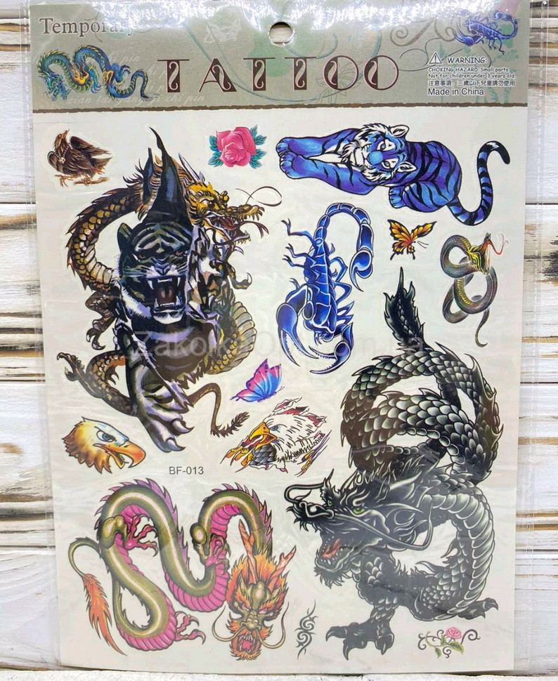 Временное тату-наклейки дракон3 МА15-23