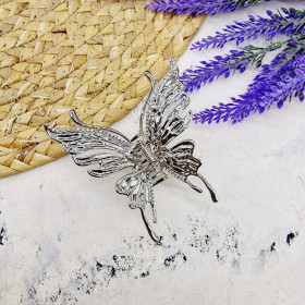 Краб для волосся метал метелик з стразами с-ло 8х7.5 см ДД-1266
