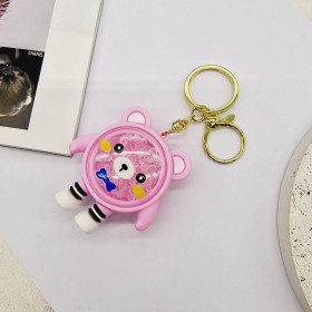 Брелок с наполнителем мишка розовый 6 см. СВТ-1435-19