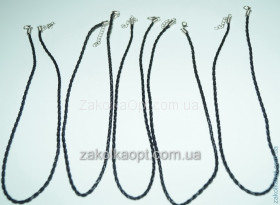 Джгутик чорний тонкий, плетений СВТ-0027