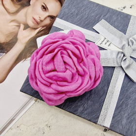 Краб для волосся пластик+ троянда з тканини малинова 8 см Л-5862