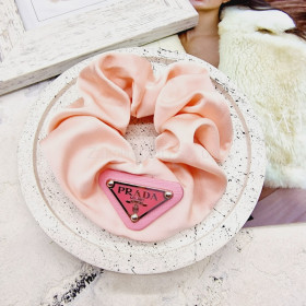 Резинка объёмная атласная для волос розовая, бренд 11.5 см Д-0952