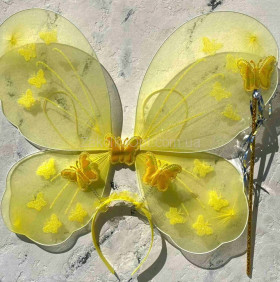 Набор крылья, обруч, палочка, бабочка желтая 49*38 см. О-350-3