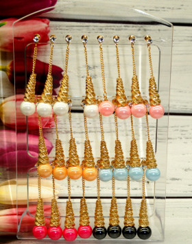 Сережки-гвоздики з перлів кольорових 5-11-118