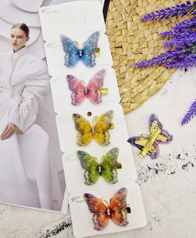 Заколка-качечка з метеликом кольоровий 4.5х3.5 см 8-4-18