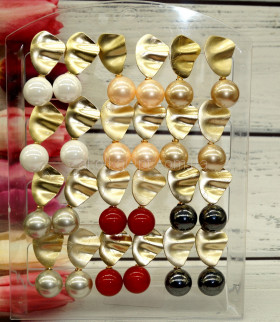 Сережки-гвоздики з перлів кольорових 4-11-118
