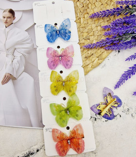 Заколка-качечка з метеликом кольоровий 4.5х3.5 см 4-4-18